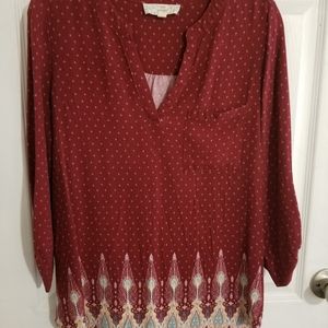 Pink Republic high-low blouse; 100% Rayon; Large; Multi-Colored;